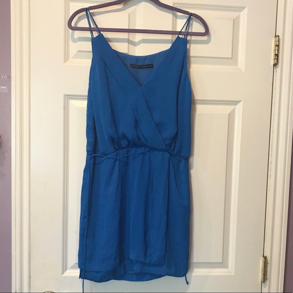 Zara Basic Polka Dot Faux Wrap Dress